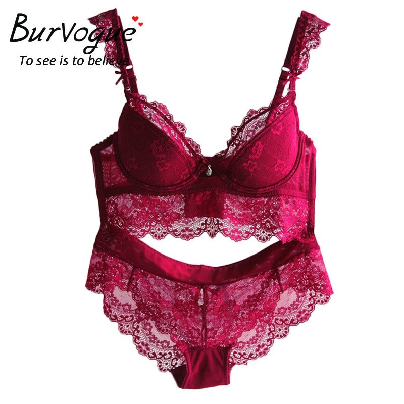 Burvogue New Lace Lingerie Bra Set