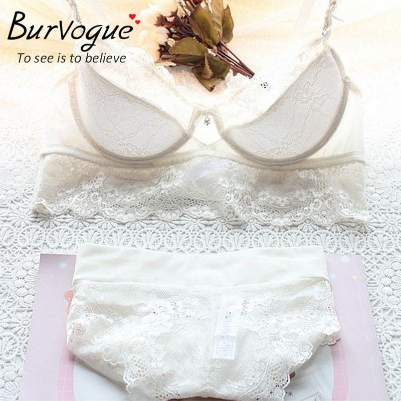 Burvogue New Lace Lingerie Bra Set