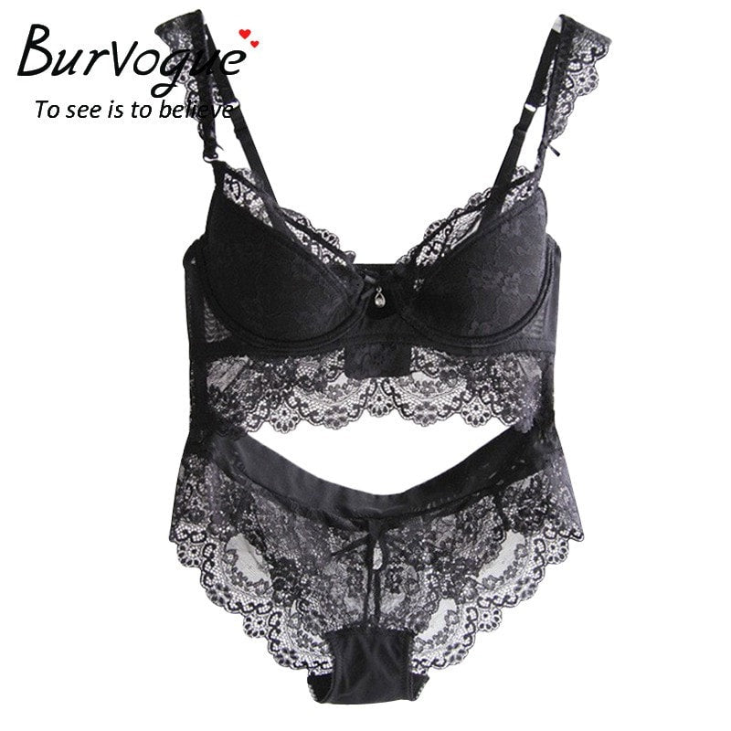 Burvogue New Lace Lingerie Bra Set